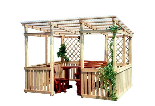 Pergola zahradní zastřešená, přírodní povrch Pergola zahradní zastřešená, přírodní povrch