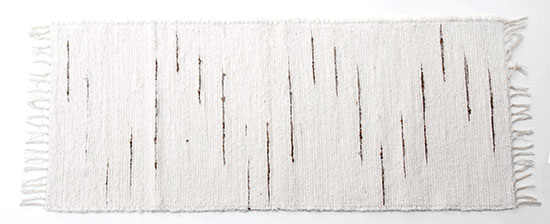 Ručně tkaná předložka 50 x 120 cm, bílý melír Ručně tkaná předložka 50 x 120 cm, bílý melír