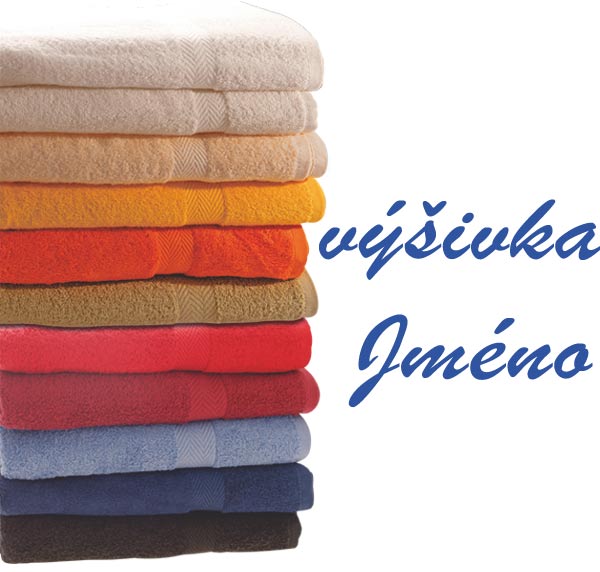 Osuška s výšivkou černá - jméno Osuška s výšivkou černá - jméno