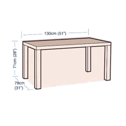 Ochranný obal na zahradní stůl obdélníkový, 130 x 79 x 71 cm