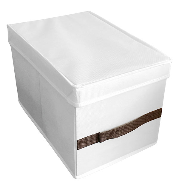 Úložný box s víkem na oděvy do skříně L, 50 x 38 x 24 cm, bílá Úložný box s víkem na oděvy do skříně L, 50 x 38 x 24 cm, bílá