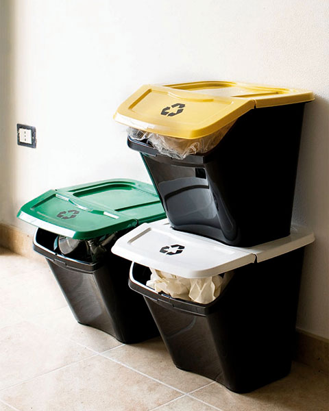 Stohovatelné odpadkové koše na tříděný odpad Ecobin 30 l, 3ks Stohovatelné odpadkové koše na tříděný odpad Ecobin 30 l, 3ks