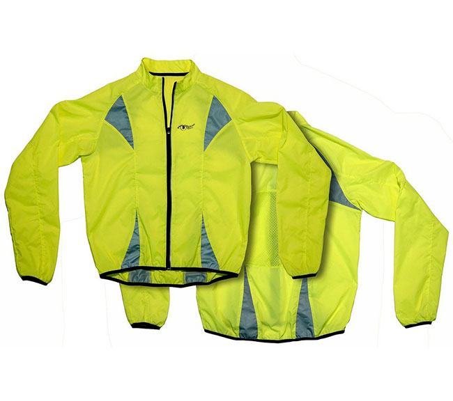 Reflexní bunda na kolo a běhání S.O.R s odraznými prvky M, žlutá, OEM