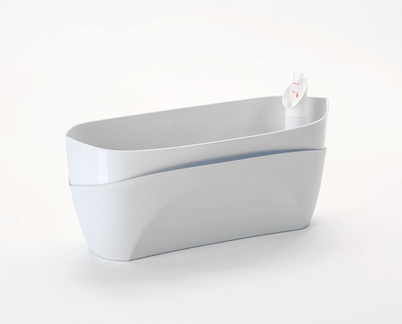 Truhlík samozavlažovací Doppio 38 cm, šedomodrá Truhlík samozavlažovací Doppio 38 cm, šedomodrá