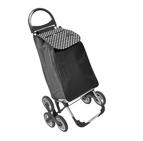 Nákupní taška na kolečkách do schodů Verona, 50 l, černá + šedá puntík Nákupní taška na kolečkách do schodů Verona, 50 l, černá + šedá puntík