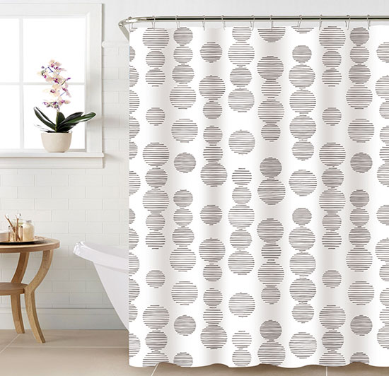 Sprchový závěs s kroužky z PVC 6784, 180 x 180 cm