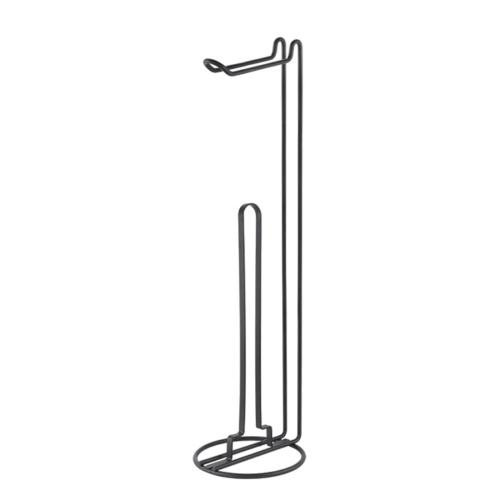 Stojan na toaletní papír + zásobník na role Lava, 58 cm, černá