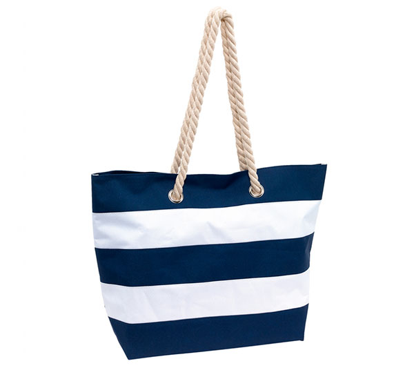 Dámská plážová taška přes rameno Pruhy 47 x 34 x 17 cm, modrá