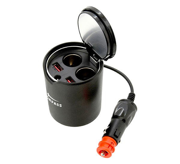 Rozdvojka do zásuvky zapalovače do držáku na nápoje 2 x 12V a 2 x USB 5V Rozdvojka do zásuvky zapalovače do držáku na nápoje 2 x 12V a 2 x USB 5V