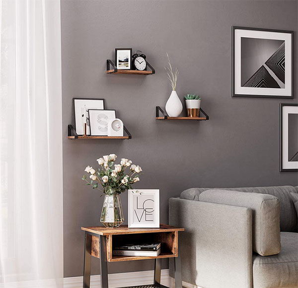Poličky na stěnu rustikální set 3ks, 30,35,40 x 12 x 11 cm Poličky na stěnu rustikální set 3ks, 30,35,40 x 12 x 11 cm