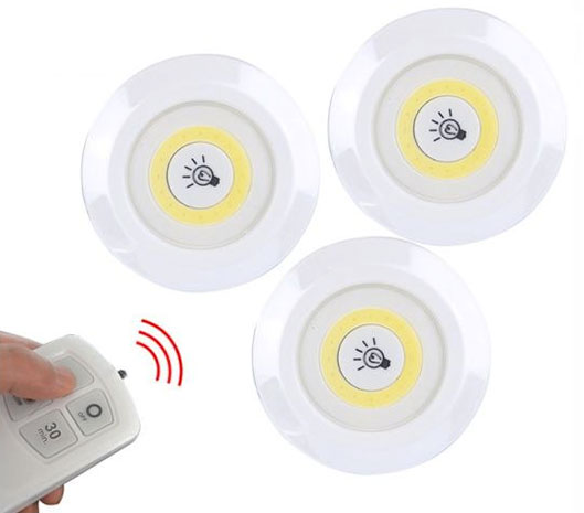 LED světlo na baterie 3W na dálkové ovládání 1016, 3ks LED světlo na baterie 3W na dálkové ovládání 1016, 3ks