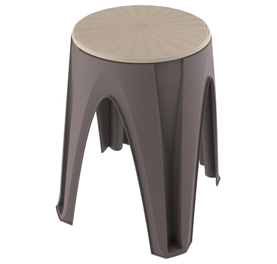Plastová otočná stolička do 150 kg Stool do domácnosti 35x35x45,5 cm, hnědá