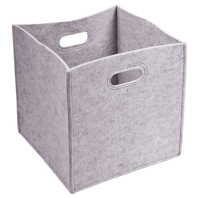 Plstěný úložný textilní box Filc 30 x 30 x 30 cm, šedá