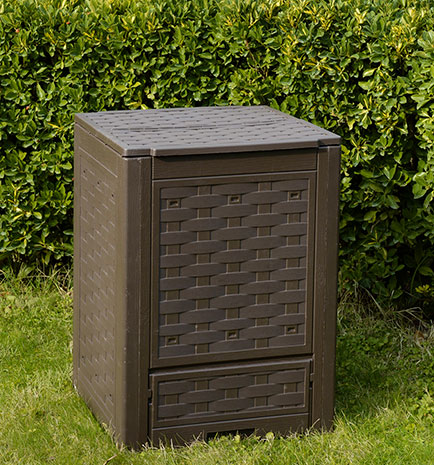 Zahradní kompostér Ratan 300 l, 60 x 60 x 83 cm, hnědá Zahradní kompostér Ratan 300 l, 60 x 60 x 83 cm, hnědá